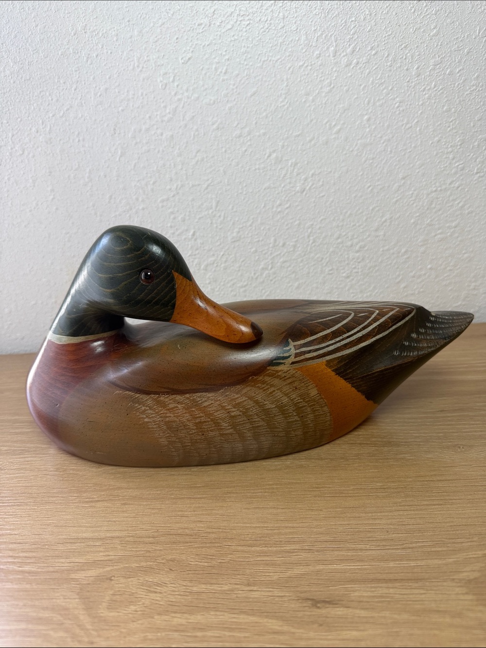 VTG Montana Decoy Hand Carved Preening Mallard Wood Duck by Eric & Marc Pierce - Picture 1 of 5
